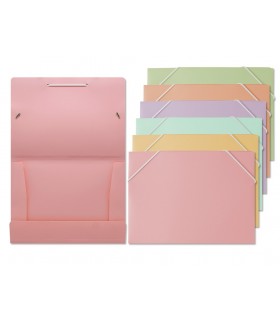 PACK 6 CARPETAS PASTEL DE GOMAS Y SOLAPAS A5