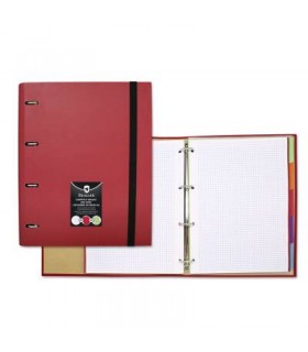 CARPETA DE CARTÓN 4 ANILLAS C/ RECAMBIO ROJO