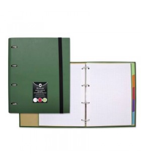 CARPETA DE CARTÓN 4 ANILLAS C/ RECAMBIO VERDE