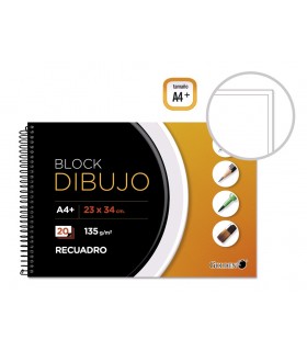 CUADERNO DE DIBUJO A4+ 135GR C/RECUADRO