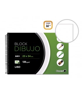 CUADERNO DE DIBUJO A4+ 135GR LISO