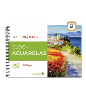 CUADERNO DE DIBUJO A3 190GR 20H ACUARELAS