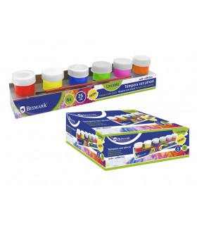 PACK 6 TEMPERAS 25ML C/PINCEL
