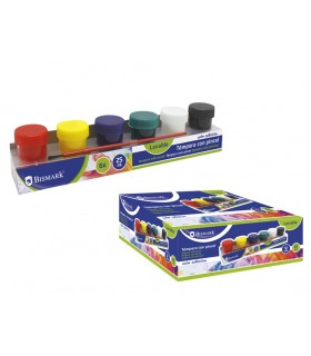 PACK 6 TEMPERAS 25ML C/PINCEL