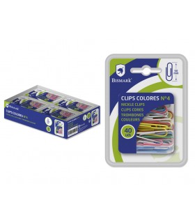 BLISTER 40 CLIPS COLORES 50MM