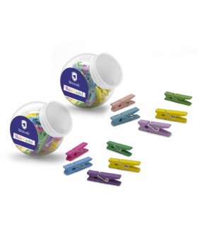 MINI BOTE 22 PINZAS DE PADERA NEON-PASTEL