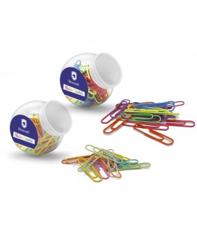 MINI BOTE 50 CLIPS METALICOS NEON-PASTEL