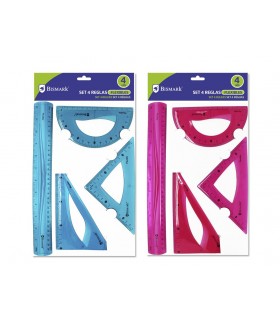 SET 4 REGLAS PVC FLEXIBLES