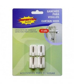 COLGADOR ADHE PLAST.BLANCO VISILLOS 4UDS