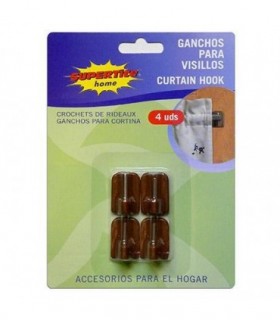 COLGADOR ADHE PLAST.MARRON VISILLOS 4UDS
