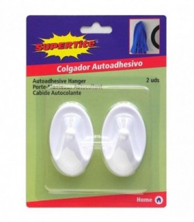 COLGADOR ADHESIVO OVALADO GRANDE 2 UDS