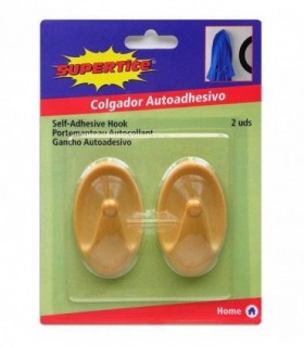 COLGADOR PLAST COL MADERA OVAL GRAN 2UDS