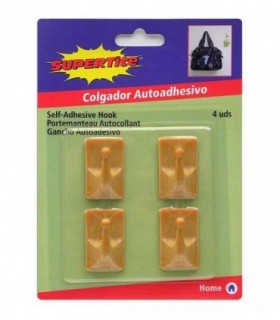 COLGADOR PLAST COL MADERA CUAD PEQU 4UDS