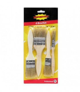 SET BROCHAS 4 PIEZAS CON PELO NATURAL