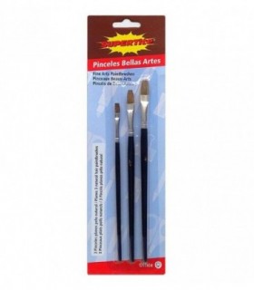 PINCELES ARTES PLANOS 3 UDS