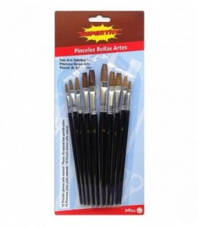 PINCELES ARTES PLANOS 10 UDS