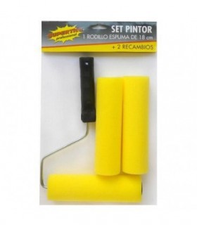 SET P. RODILLO ESPUMA 18CM + 2 RECAMBIO