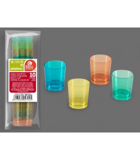 S/10 VASO CHUPITO 4 COLORES 33 CC