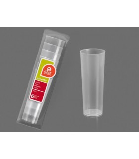 S/6 VASO TUBO TRANSP 330 CC