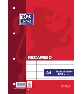 RECAMBIO OXFORD 1 LINEA 100 HOJAS 90 GR