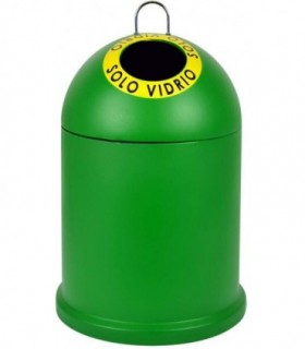 Cubo Basura Reciclaje de Vidrio, 46x28x28cm, Verde
