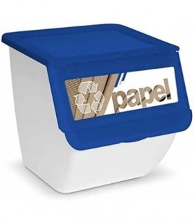 Cubos de Basura de Reciclaje 36L (Azul Papel)