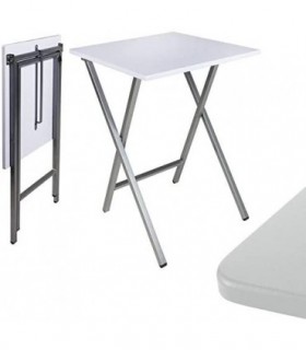Mesa Plegable Auxiliar Cuadrada  (Blanca)