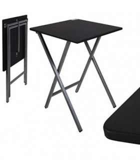 Mesa Plegable Auxiliar - 48 x 48 x 65 cm (Negra)