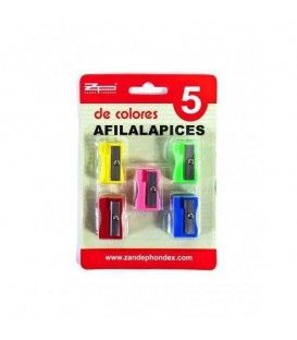 PACK 5 SACAPUNTAS DE PLASTICO