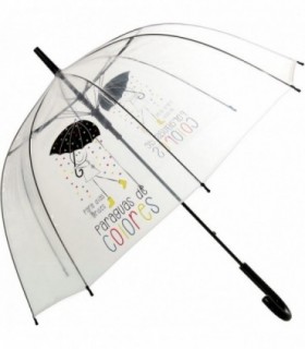 Paraguas Transparente Diseño Lluvia de Colores