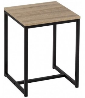 Mesita Auxiliar de Acero Negra Moderna