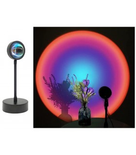 TIENDA EURASIA® Sunset Lamp - Lámpara de Iluminación Ambiental - Ideal para las fotos - Proyector Led 360º - Cable USB