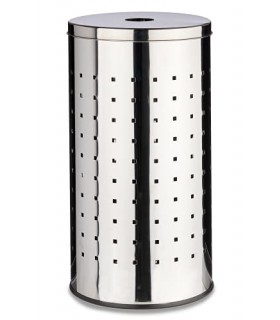 TIENDA EURASIA® Cesto Ropa Sucia - Cesto de Acero con Tapa para la Ropa Sucia - Medida - 30 x 30 x 55 cm