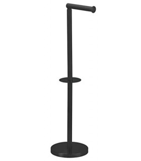 MSV - Portarrollos de Papel higiénico de pie, 15 x 60 x 15 cm, Independiente, Aspecto Acero Inoxidable, Color Negro Mate (MS4566