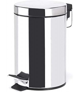 TIENDA EURASIA® Cubo de Basura con Pedal de Cocina, Acero Inoxidable, Acabado Cromado Brillante. Disponible en Varios tamaños. I