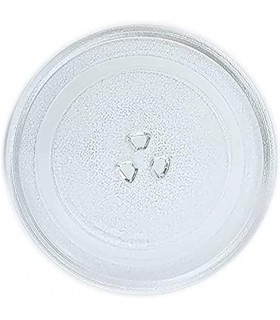 TIENDA EURASIA® Plato para Microondas Universal - Ø 24,5-27 cm - Plato de Cristal con Anclaje Central para Mayor Fijación