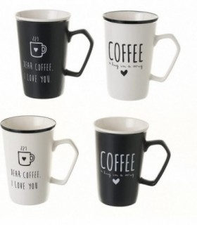 Pack 4 Tazas de Desayuno Diseño Café