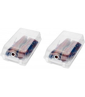 Pack 2 - Cajas para Zapatos de Plastico - Apertura por Pestañas y Orificio para Ventila