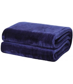 Mantas para Sofá de Terciopelo - Material 100% Microfibra (Azul Marino, 130 X 160 CM)