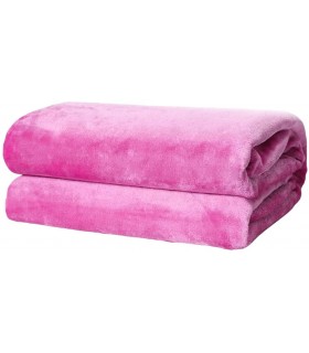 Mantas para Sofá de Terciopelo - Material 100% Microfibra (Rosa Chicle, 130 X 160 CM)