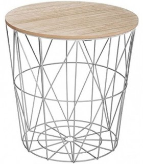Mesa Auxiliar Nordica -(Gris, D 41 x H 40 cm)