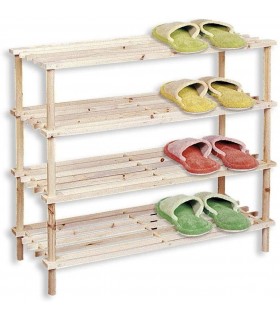 Zapatero de Madera Natural (Natural, 4 Alturas)