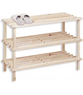 Zapatero de Madera (Natural, 3 Alturas)