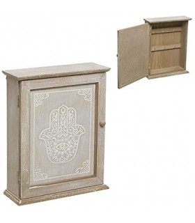 Caja de Madera Decorada para Colgar Llaves - Armario para Llaves 20 x 7 x 25 cm
