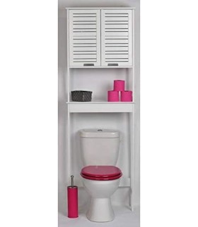 Mueble para baño WC 2 puertas y 1 estante Diseño puro y sencillo