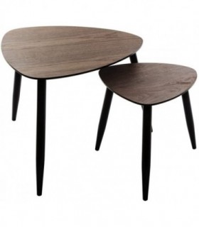 Pack 2 Mesitas Auxiliares de Diseño Nordico en Madera (Madera)