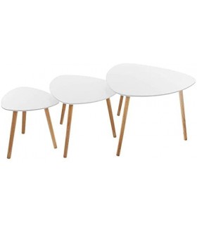 Pack 3 Mesitas Auxiliares de Diseño Nordico (Blanco)