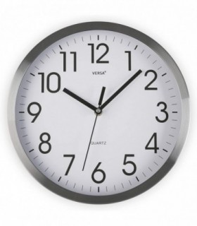 Reloj de Pared (Al x L x An) 305 x 41 x 305 cm Aluminio Color Blanco y Plateado