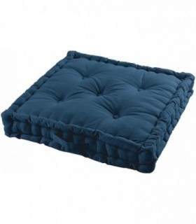 Cojines de Suelo 100% Algodón Lisa Uso Interior y Exterior (Azul Marino)