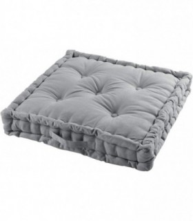 Cojines de Suelo 100% Algodón Lisa Uso Interior y Exterior (Gris)